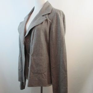 Tory Burch Women Sz10 Gray 100% Wool Blazer Jacket